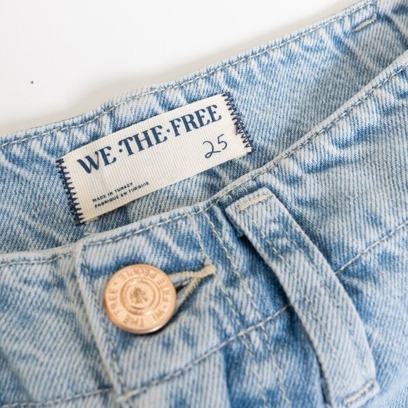 Free People Wide Leg Jeans Carpenter Light Wash High Waist Relaxed Utility NEW - Picture 4 of 16